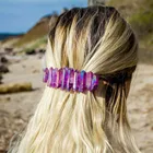 Натуральный камень, сырая аура, кварцевый кристалл, друза, Французская заколка для волос, Женская кристальная корона, Ювелирная заколка для волос