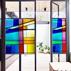 Пленка Затемняющая для окна, витражная плёнка на стекла, окна статическая, декоративная пленка для стекла геометрический узор