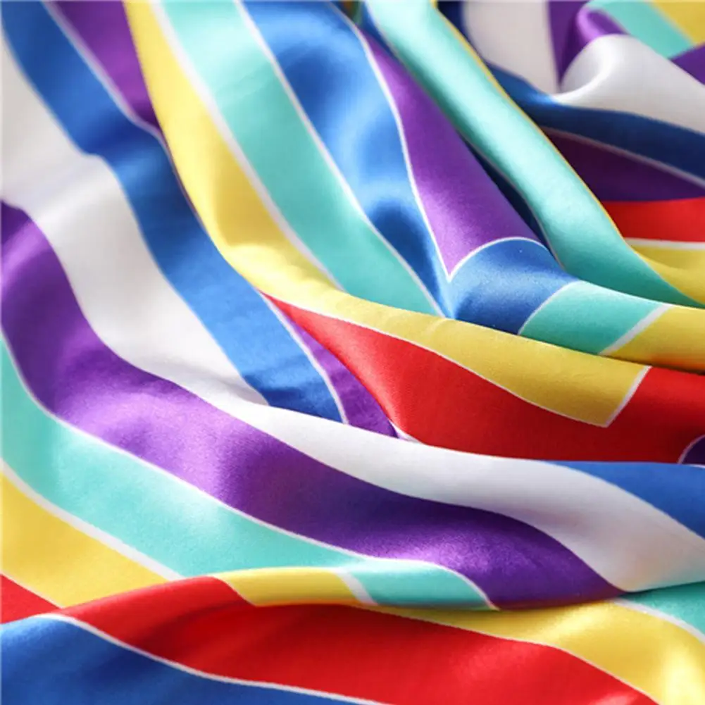 

2021 Square Silk Scarf Women Colorful Satin Print Small Neck Scarfs Office Lady Hair Band Foulard 60cm Hand Kerchief Bandana