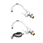 Хромированный кухонный смеситель с поворотом на 360 градусов, кран для раковины холодной и горячей воды