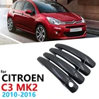 Черная крышка дверных ручек из углеродного волокна для Citroen C3 Aircross Mk2 Picasso 2009  2016, автомобильные аксессуары, наклейки, Стайлинг 2010 2011