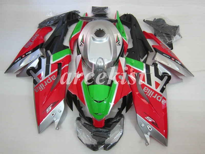 ABS полный обтекатель комплект+ крышка бака подходит для Aprilia RS125 06 07 08 09 10 11 RS 125 2006 2007 2011 Обтекатели набор красный серебристый