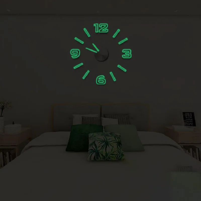 

Punch Free Luminous Diy Clock Wall Clock Living Room Household Bedroom Creative Simple Fashion Wall Sticker Nordic Mute Clock