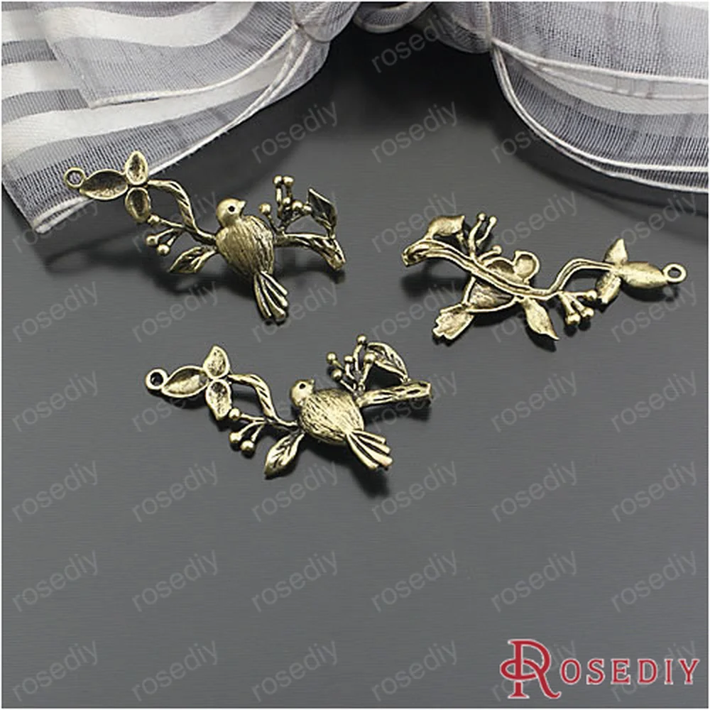 (D588)6 шт. 30*15 мм Высокое качество цвета шампанского позолоченные латунные ветви