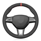 Черные замшевые аксессуары для Skoda Citigo Roomster Fabia Octavia Superb Karoq Rapid Scala Yeti