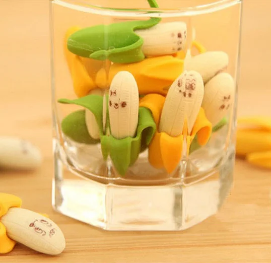 Карандаш-ластик в виде бананов и фруктов 2 шт. | Канцтовары для офиса дома