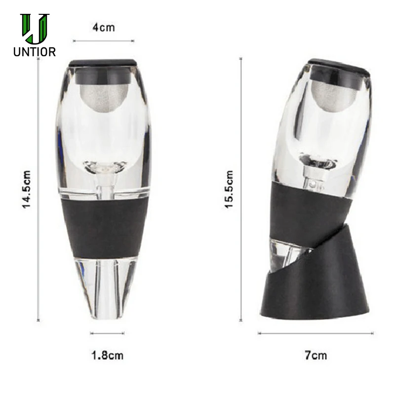 

UNTIOR Portable Wine Decanter Inflatable Filter Magic Aerator Set Family Party Bar Essential Red Wine Equipment Bar Accessories