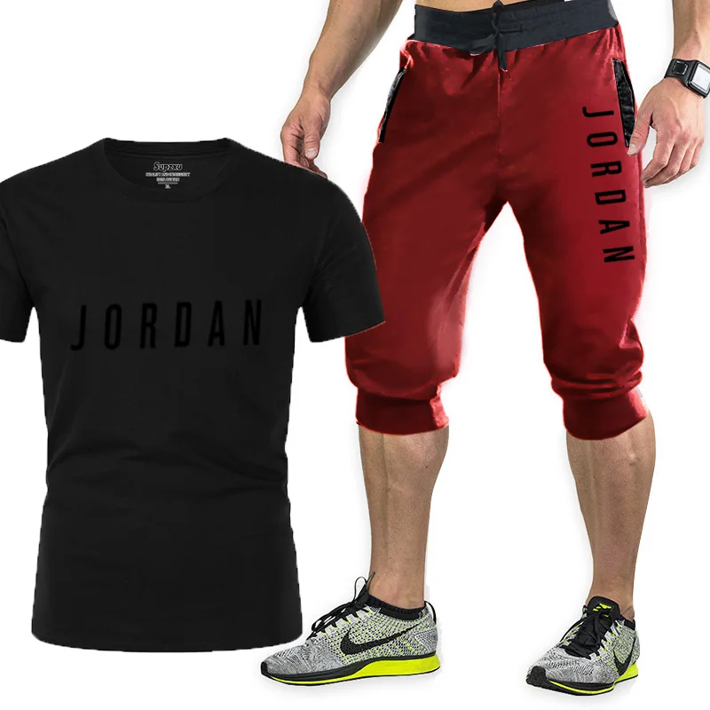 

2021 new jordan-23-t-shirt + sports pants 2-piece combination, men's and women's fashion suit, men's leisure sports running suit