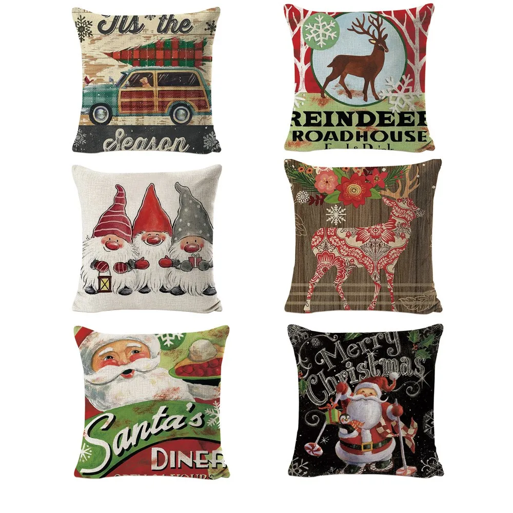 

Pillow Case Merry Christmas Cushion Cover Kerst Decorations for Home XmasOrnaments Navidad Noel Gifts Happy New Year 2022