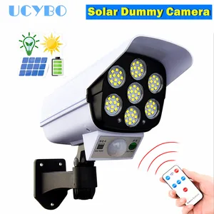 Манекен Камера Солнечный Мощность поддельные безопасности смарт-камера Водонепроницаемый Cctv открытый белый светильник обнаружения движения пустышки наблюдения Камера s