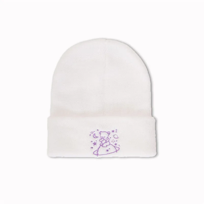 

LDSLYJR 2021 Autumn winter Acrylic lovely Cartoon bear Thicken knitted hat warm hat Skullies cap beanie hat for men and Women159