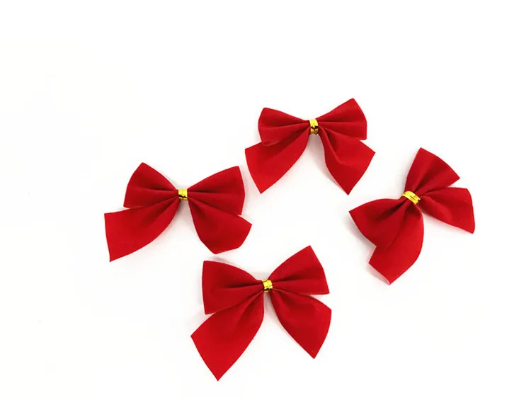 12 шт./пакет с красным бантом для маленьких девочек на Рождество Новый год