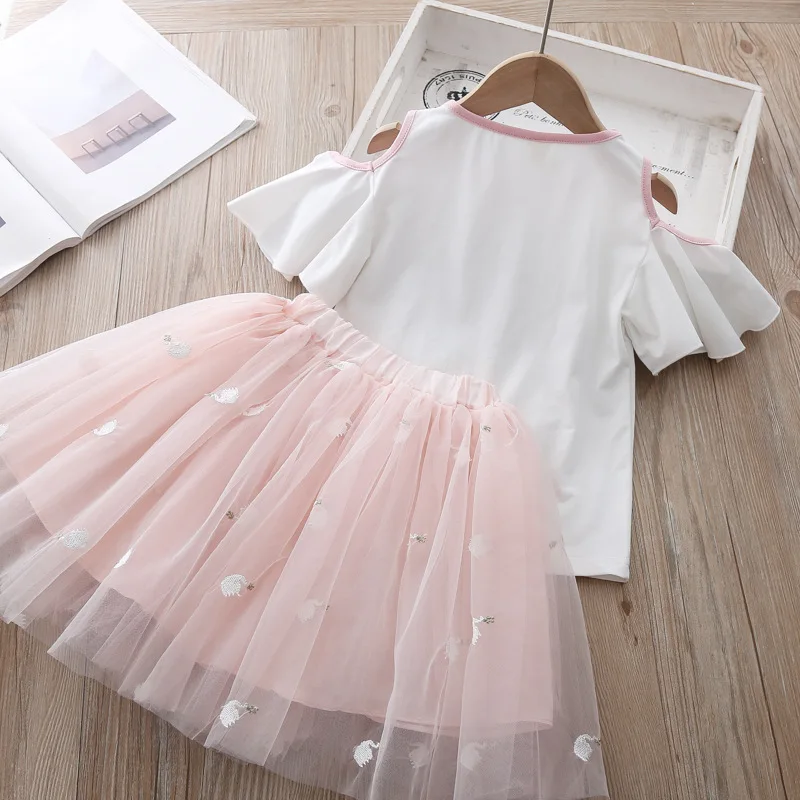 Детская модель 2020 летняя одежда комплект для девочек футболка с коротким рукавом