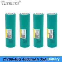 turmera 21700 48g 4800mah lithium battery 35a discharge current for flashlight heanlamp and 36v 48v e bike e scooter battery use