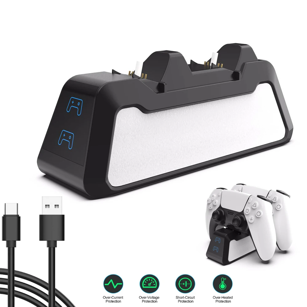 

Dual Fast Charger for PS5 Wireless Controller USB 3.1 Type-C Charging Cradle Dock Station for Sony PlayStation5 Joystick Gamepad
