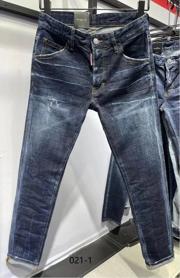 Популярные Классические мужские/женские узкие джинсы DSQUARED2 с вышивкой прямые
