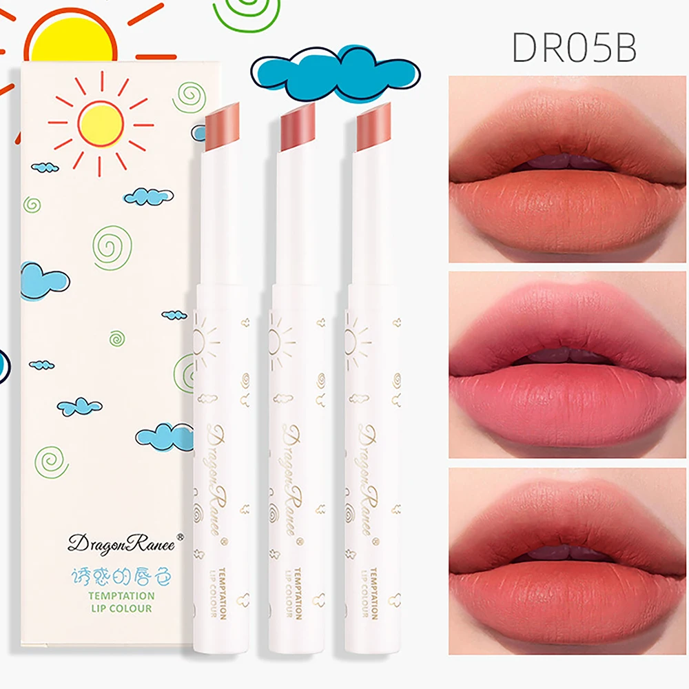 

3 Colors Velvet Matte Lipstick Set Cosmetics Waterproof Long Lasting Lipstick Non Sticky Lip Balm Durable Brown Lip Tint Pen