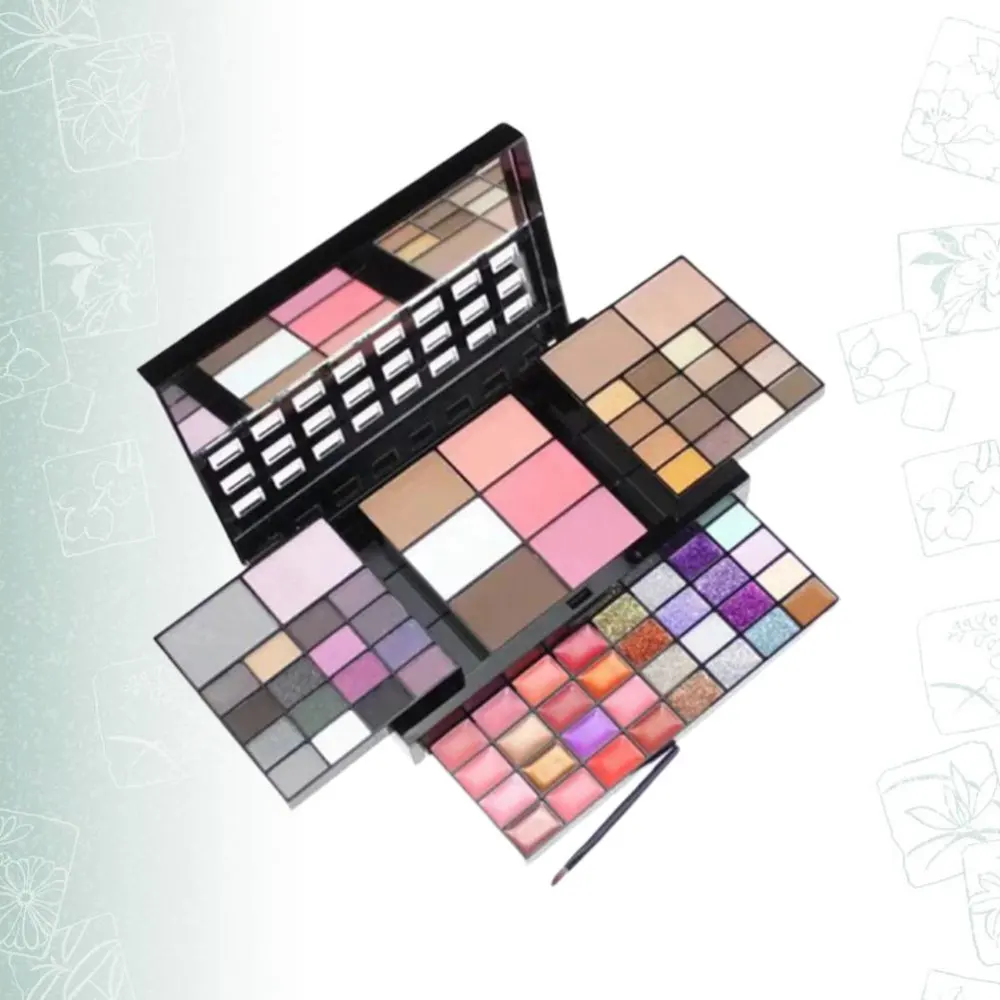 

74 Color Eye Shadow Makeup Plate Lip Gloss Blush Foundation Cream Sequins Makeup Set for Woman