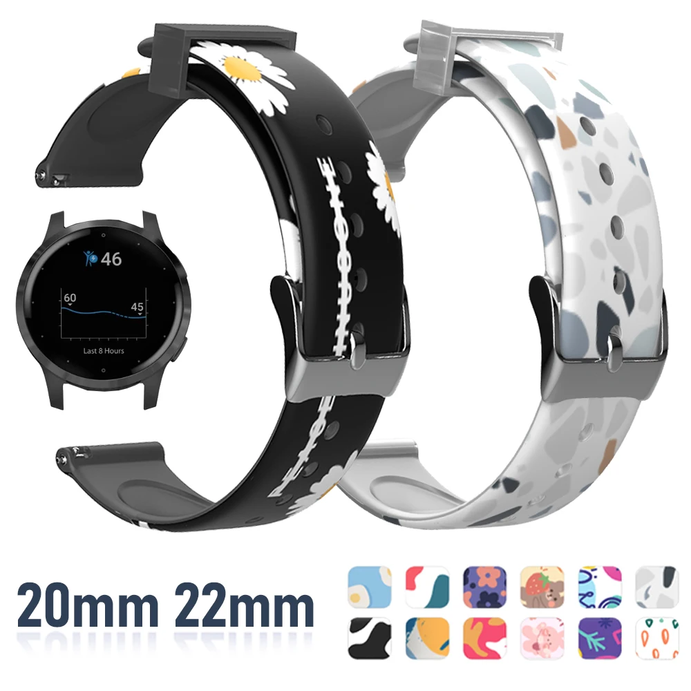 

20/22mm Silicone Fashion Wrist Strap for Garmin Watch Vivoactive 4 3 Watchband for Garmin Active Watch Band Bracelet Accessories