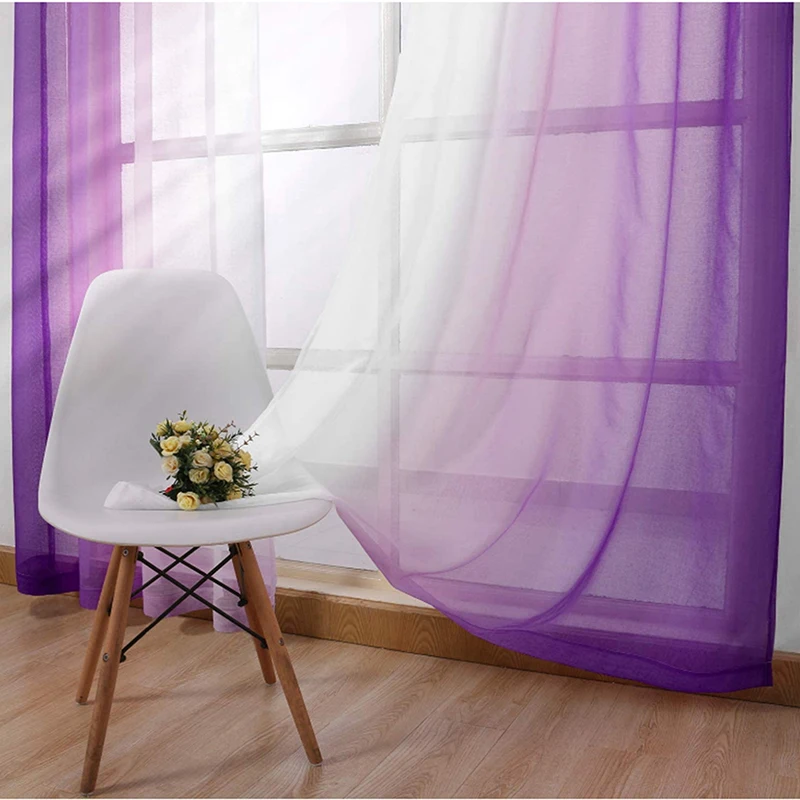 

Градиентные светофильтрующие шторы, полупрозрачные современные светонепроницаемые занавески для украшения отеля, кухни, спальни, тканевые занавески s