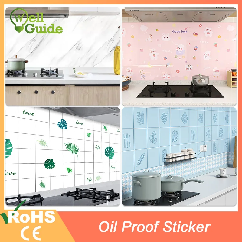 

60cmx10Meter Wallpaper Oil and Water Proof Wall Stickers Resistant Kitchen Bar Desktop DIY Home Decoration Marble Pattern