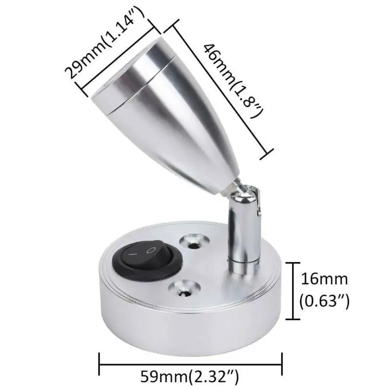 Светодиодный точечный светильник для чтения 12 В переключатель кемпера фургона
