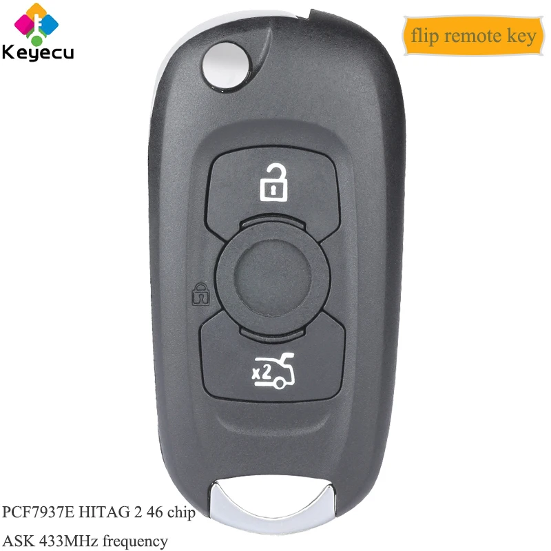 KEYECU удаленное Управление брелок для ключей с 3 кнопки 433 МГц спросить PCF7937E/HITAG 2/46