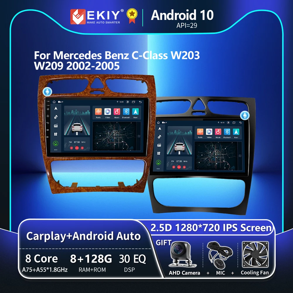 

EKIY T8 8G 128G Android 10 автомобильное радио для Mercedes Benz C-Class W203 C200 C320 C350 CLK W209 2002-2005 Авторадио мультимедийная система навигации GPS стерео Carplay Wireless No 2 Din...