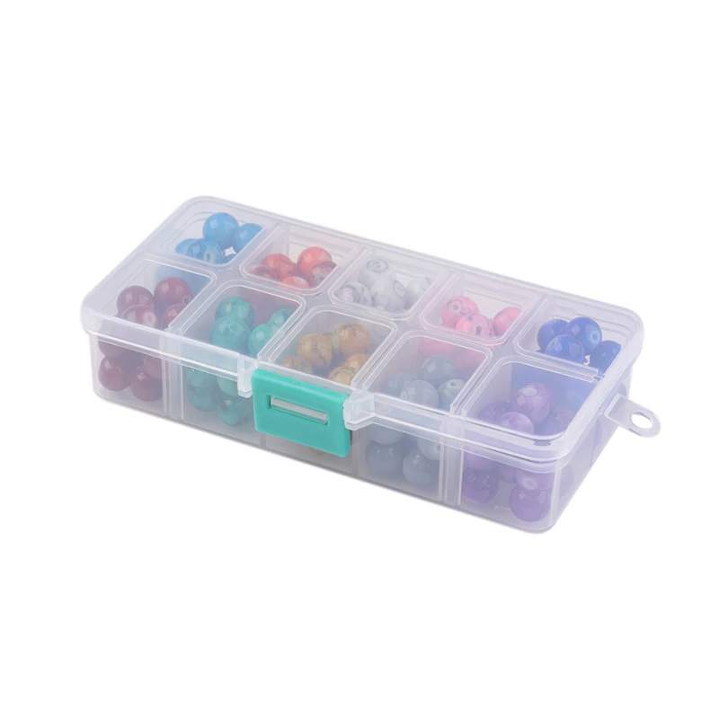 

8mm 10mm Mixed Color Round Drawbench Baking Painted Glass Beads for Jewelry Making DIY Hole 1.3~1.6mm