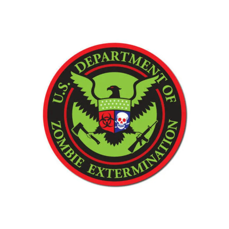 

US Department of ZOMBIE Extermination Seal Cartoon Graffiti Car Sticker Styling Motorcycles Bumper Laptop Accessories KK12*12cm