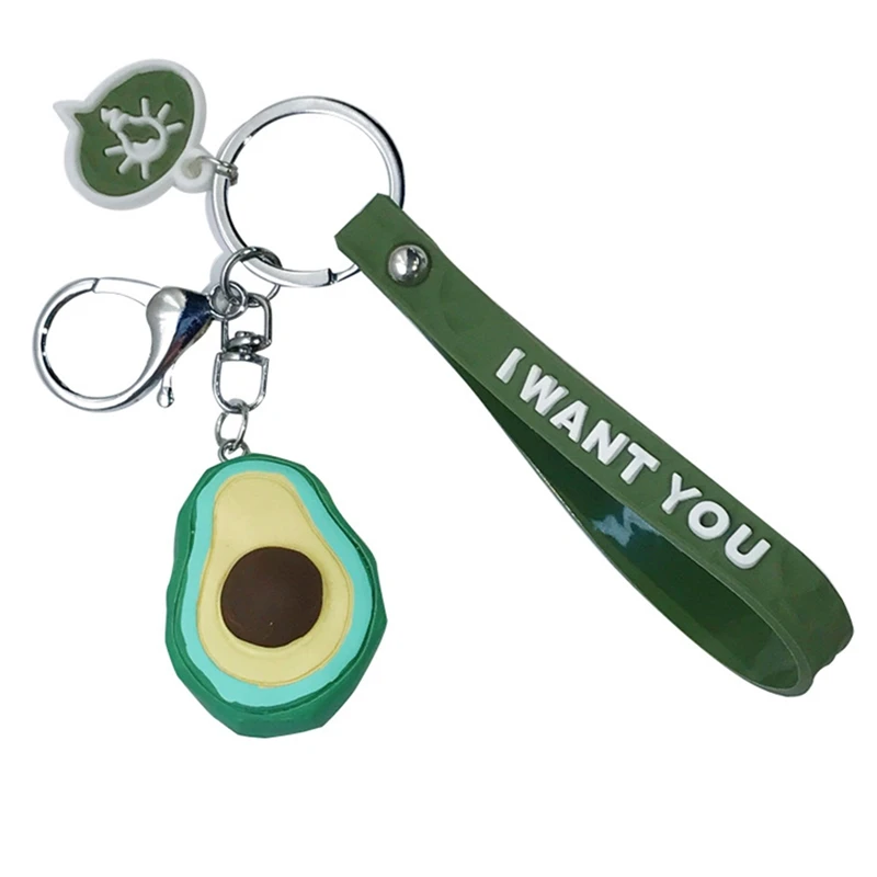 

Watermelon Banana Avocado Pineapple Keychain Keyring For Women Jewelry Simulated Fruit Cute Car Key Holder Keyring