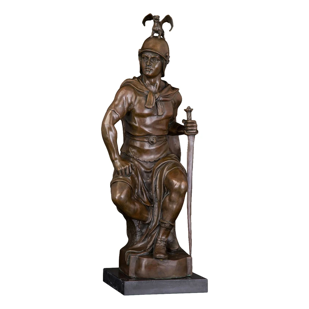 Бронзовая статуя Императорского воина в средневековом стиле искусство офисное