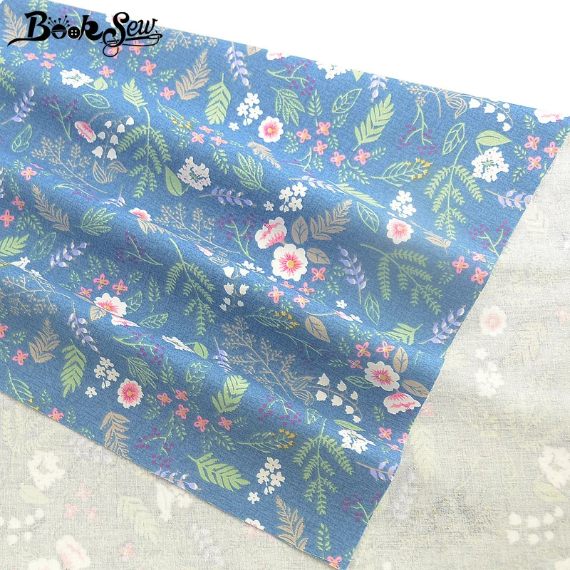 Booksew зеленый материал для шитья 100% хлопок Telas Tecido цветочный рисунок Цветочный
