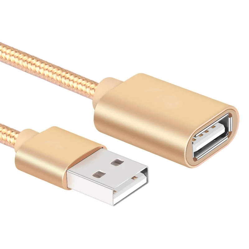 USB Удлинительный кабель для мужчин и женщин, нейлоновый плетеный кабель, используемый для мобильного жесткого диска, компьютера, ноутбука, ручка для игры и т. д