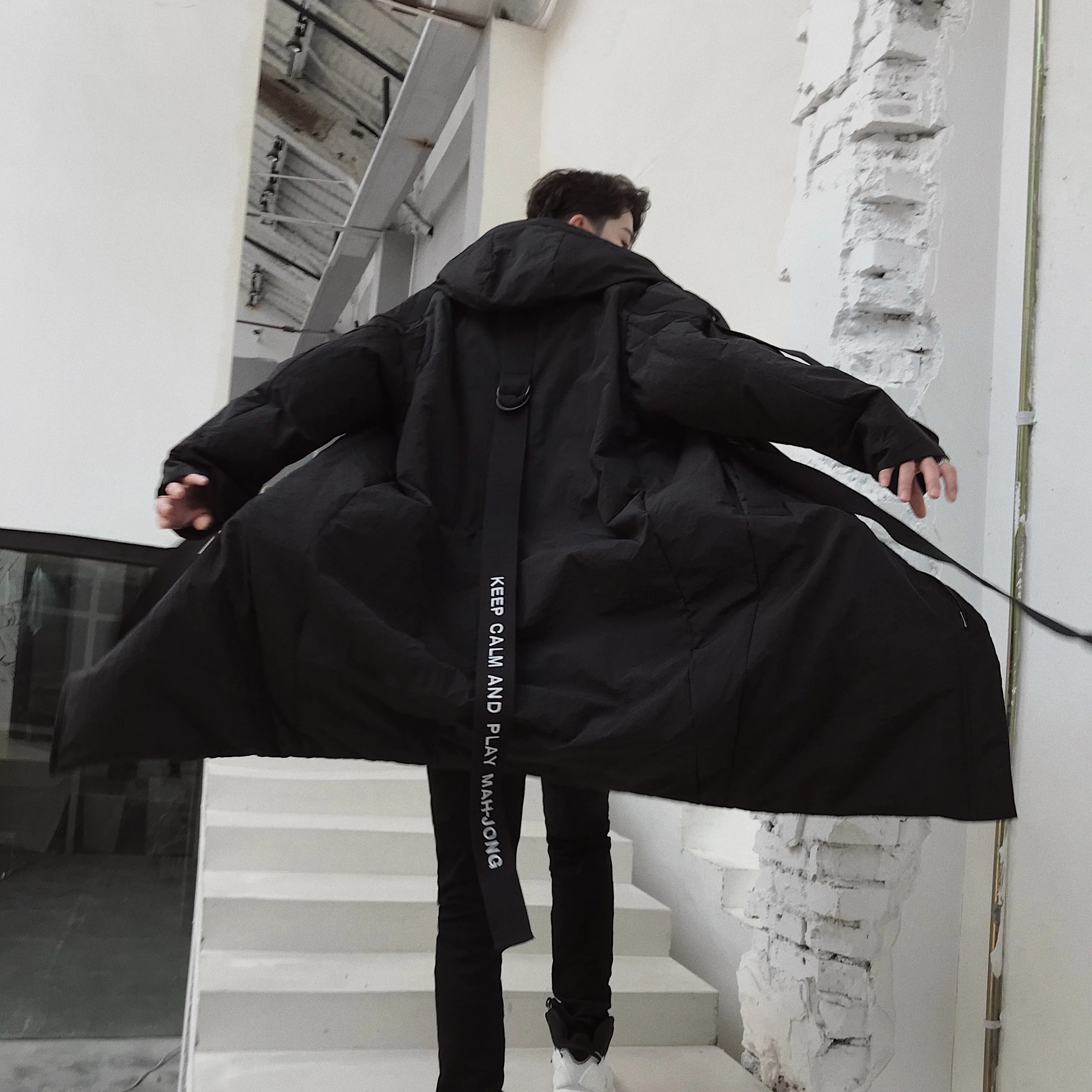 Мужская Уличная одежда в стиле хип хоп Свободная Повседневная парка с длинным