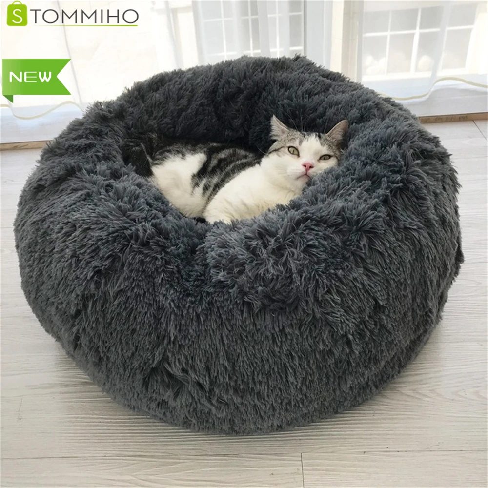 

STOMMIHO Cat Beds Mats Sofa Long Plush House Indoor Cozy Mat Detachable Washable Sofa Cute Cushion Cats Home Products