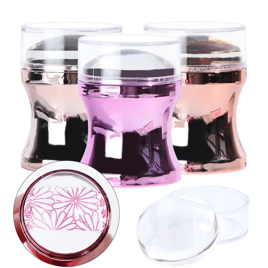 3 шт. силиконовые шаблоны для ногтей с металлической ручкой|Шаблоны дизайна