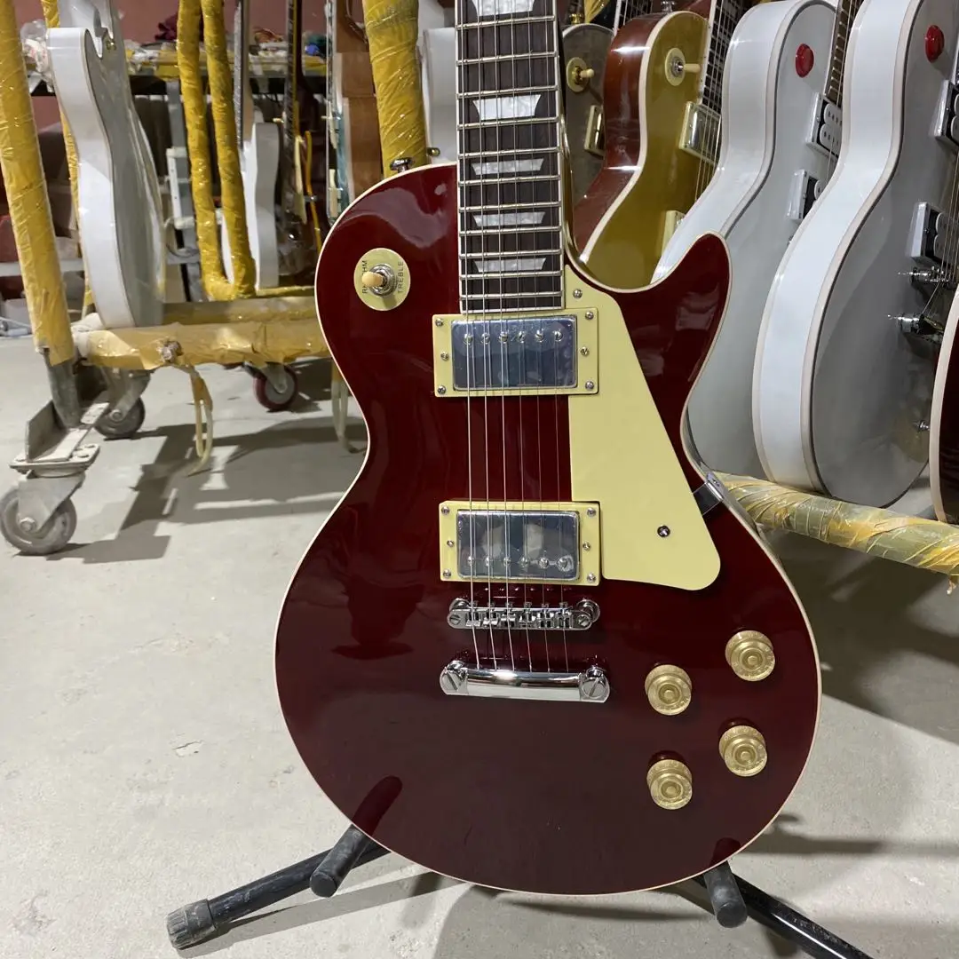 

Standard Electric Guitar Wine Red Color Mahogany Body Rosewood Fingerboard Silver Hardware High Quality Guitarra Free Shipping