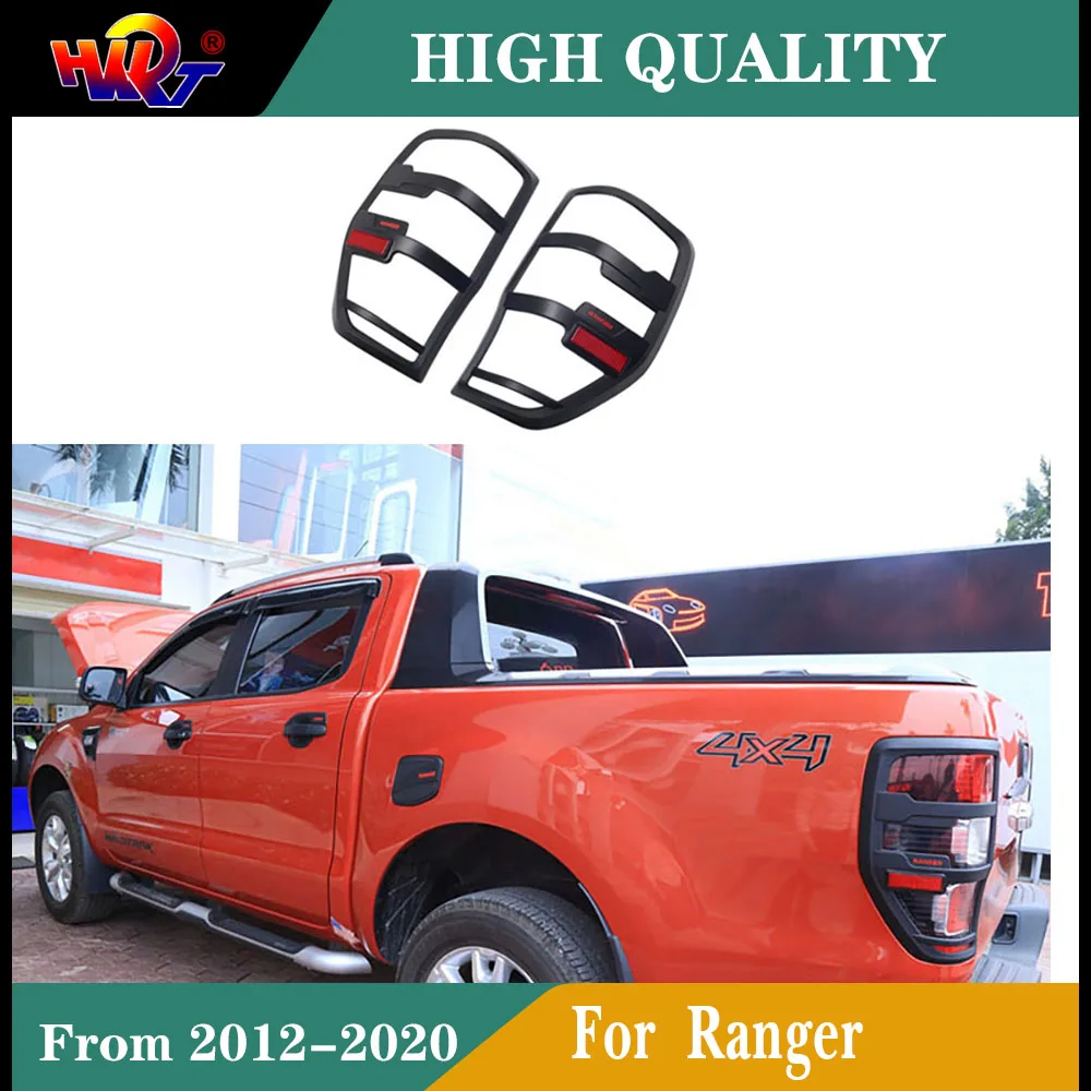 

For 2012-2020 Ford Ranger Wildtrak T6 T7 T8 Raptor Accessories Rear Light Cover Matte Black Exterior Rear Lamp Bonnet Accessory