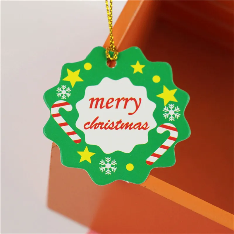 50 шт. Рождественский орнамент кулон 5 стилей выпечки Упаковка Лифт бирка открытка