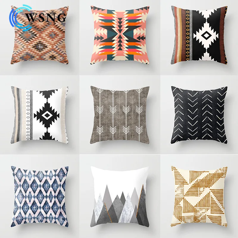 

Nordic Simple Geometry Decorative Pillowcase Casual Fashion Furniture Bedroom Sofa Car Waist Cushion Cover 45*45cm