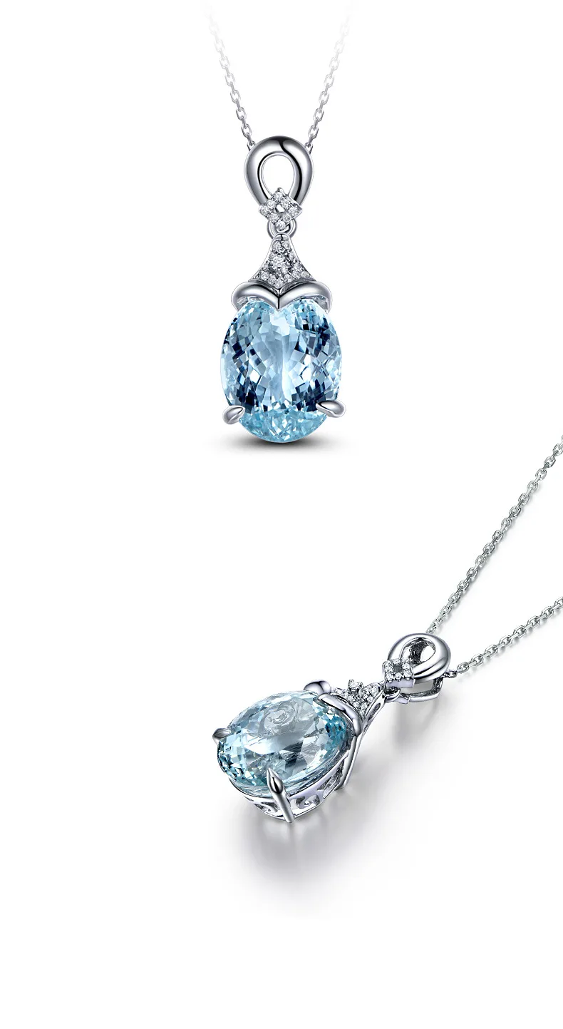 Ожерелье Bague Ringen для женщин, серебро 925, ювелирное изделие, цепочка для ключицы, аквамарин, подвеска, Русалка, океан, на День святого Валентина, модный подарок
