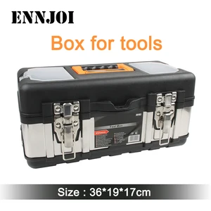Пластиковый большой ящик для инструментов из нержавеющей стали набор инструментов для дома, для обслуживания электрика, Z0103, 36 см * 17 см * 19 см, бесплатная доставка