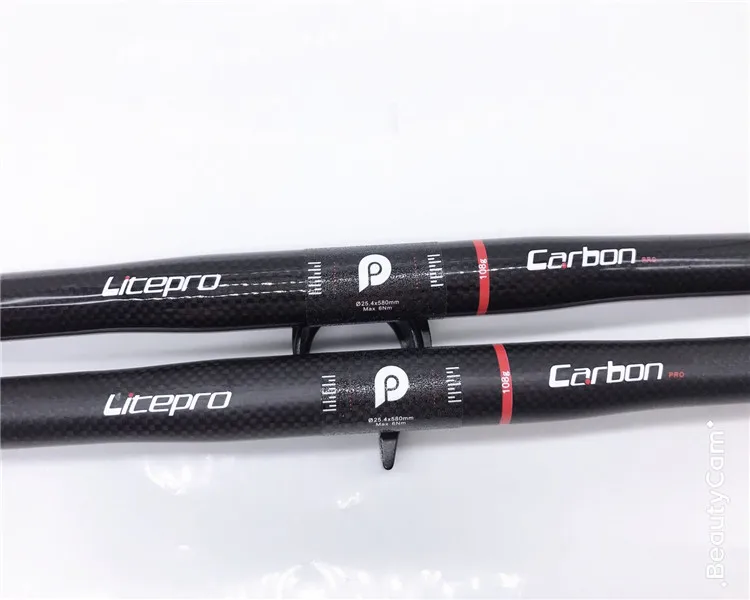 LITEPRO BMX углеродное волокно руль велосипеда 25,4 мм* 580 мм Сверхлегкий горизонтальный руль складной велосипед часть Велоспорт