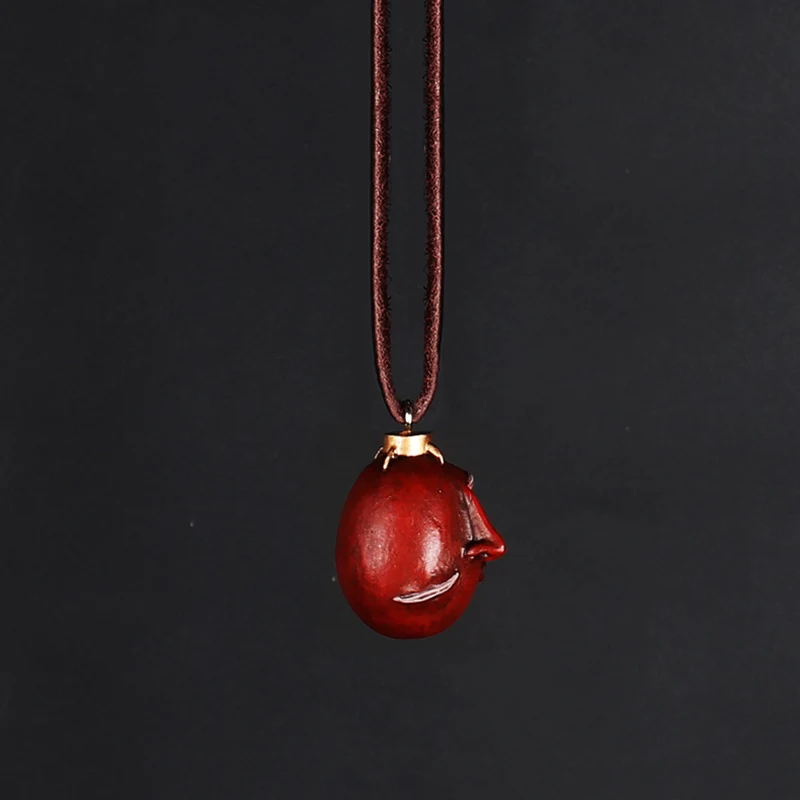 Ожерелье Griffith Behelit 1997 года красного цвета с камнем Beherit, ожерелье Guts Beheritto The Egg Of King с кожаным шнуром, активируемым типом.