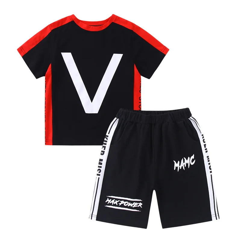 Комплект детской одежды для мальчиков футболка с V-образным вырезом и шорты