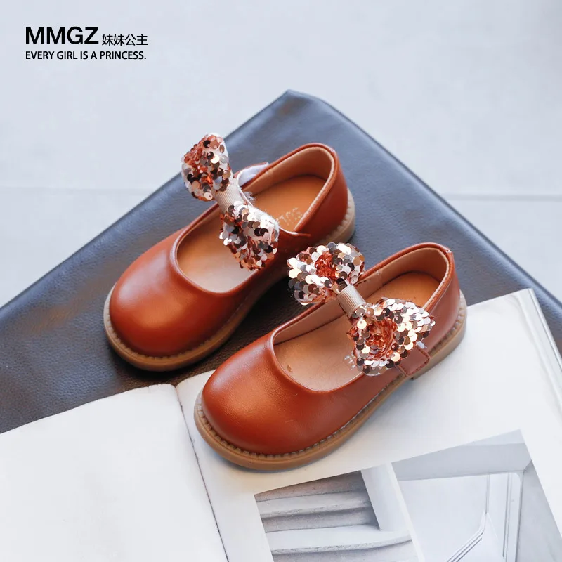 

Children's Shoes For Girl Spring New Princess Lace Leather Shoes Fashion Cute Bow Rhinestone Wedding Shoes Student Party Dance