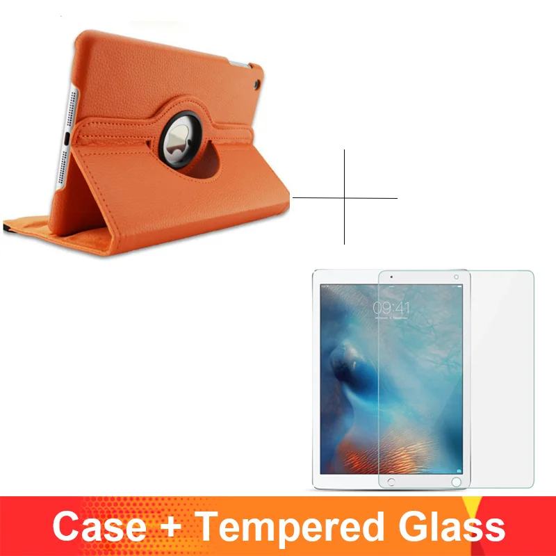 orange add glass 360 градусов вращающийся из искусственной кожи с откидной крышкой чехол для iPad 2/3/4 Чехол подставка чехол s Смарт планшет A1395 A1396 A1416 A1430 A1458 A1460 - Цвет: orange add glass