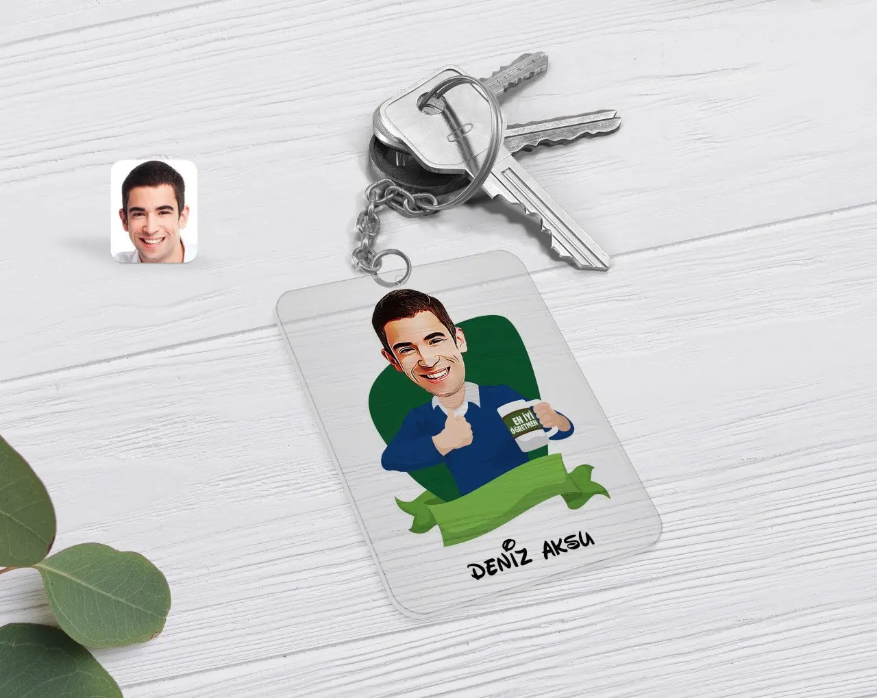

Personalized Men 'S Best Teacher Caricature Of Transparent Plexiglass Anahtarlık-1