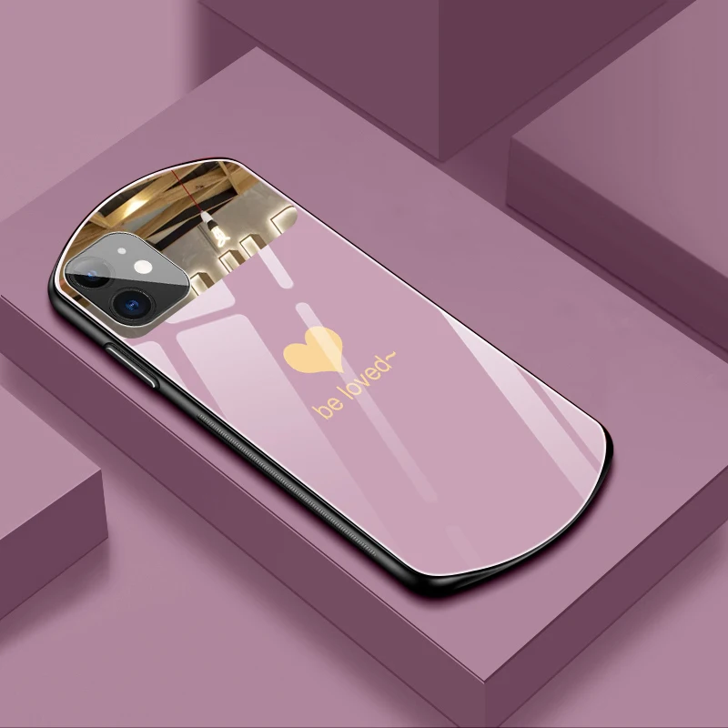 

SHACK custodia per telefono in vetro temperato a forma di cuore ovale di lusso per iPhone 13 12 11 Pro Max XSmax XR X SE 8 7 Plu